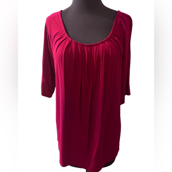 Ann Taylor Blouse Deep Red Size L - Picture 1 of 3